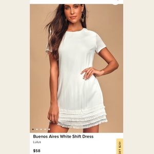 Lulus white shift dress